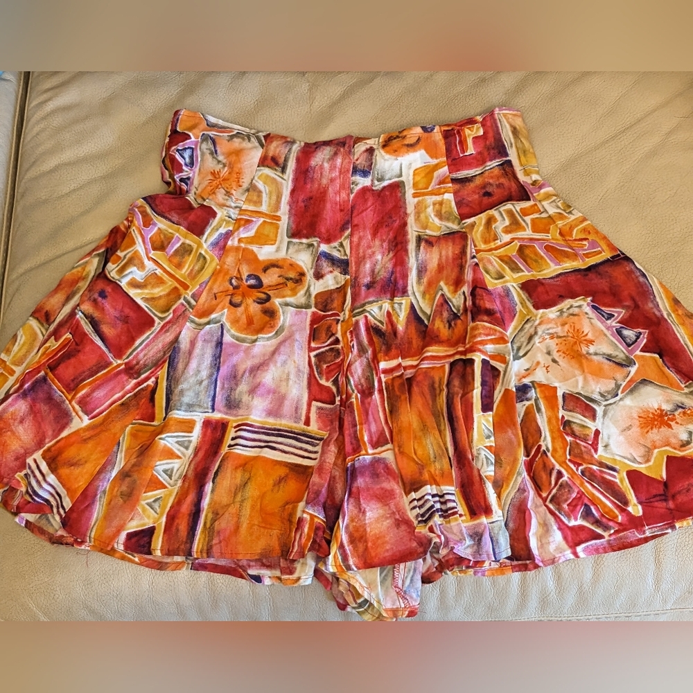 MY MICHELLE Vintage Rayon Colorful Skort Size 13